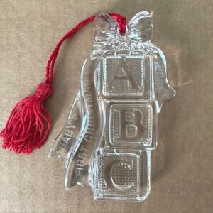Waterford Marquis Baby’s first Christmas 2001 ABC Blocks Crystal Ornament